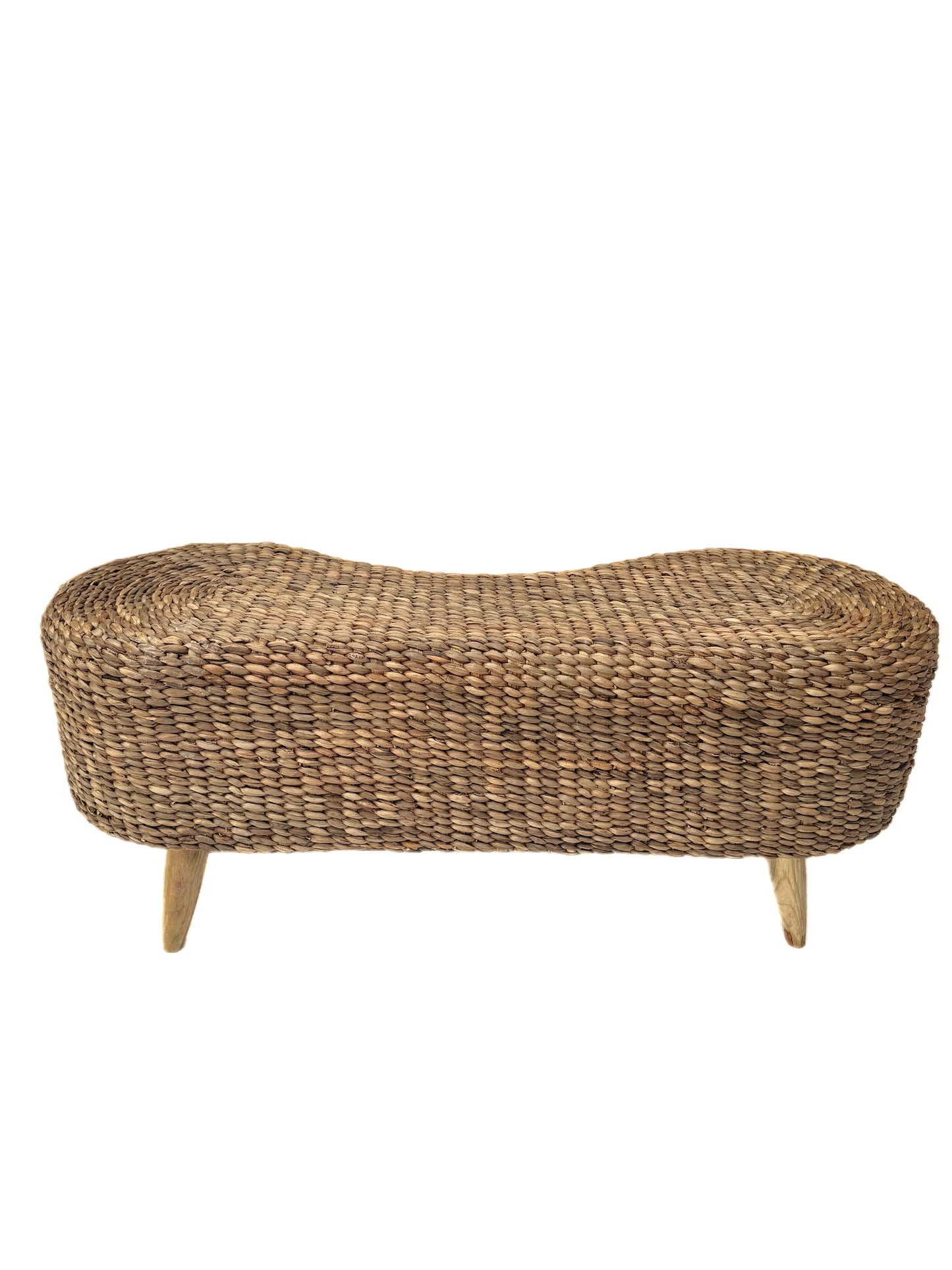 Kacamata Handwoven Water Hyacinth Bench – Sculptural Entryway Seating