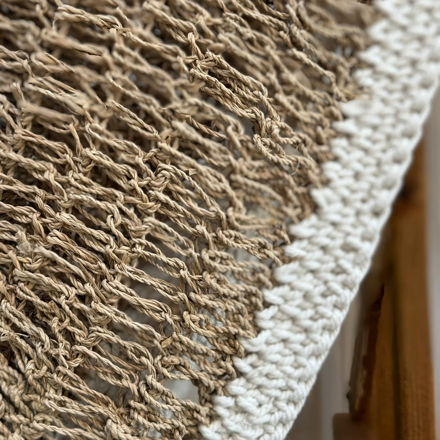 Athena Handwoven Natural Fiber Round Rug with White Border