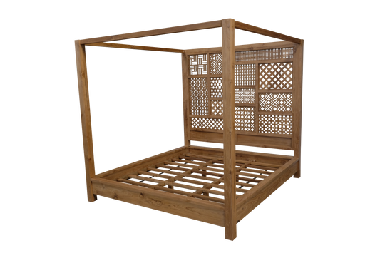 ARUNA Canopy Bed – Modern Geometry Meets Timeless Craftsmanship