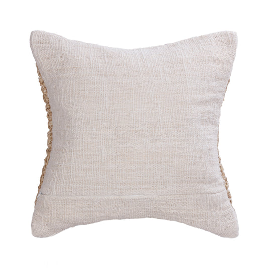 Brown Raffia Woven On Natural Cotton Pillowcase