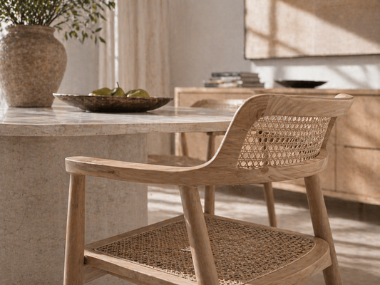 Pasha Wood Arm Chair – Natural Finish