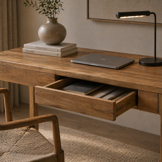 Malea Solid Teak Wood Executive Work Desk