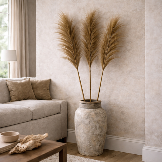 Pampas-Inspired Handwoven Decorative Stem