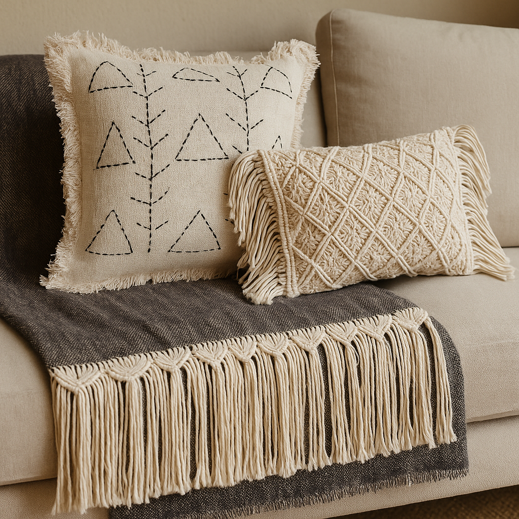 Natural Luxe Lotus Macrame Pillow Cover