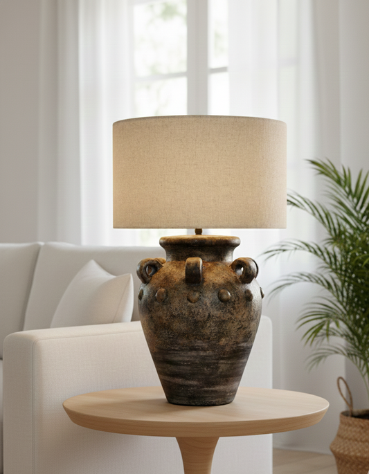 Magnolia Terracotta Table Lamp – Artisanal Minimalist Lighting