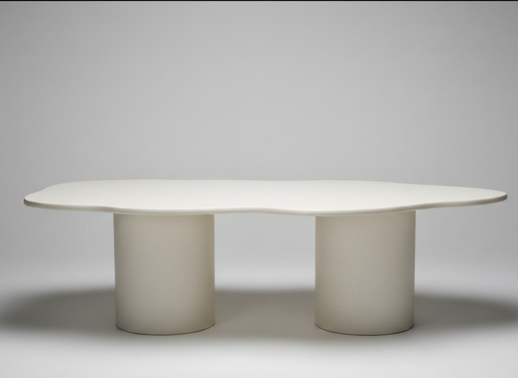 Dalga Sculptural Concrete Dining Table - Organic Cement Fiber