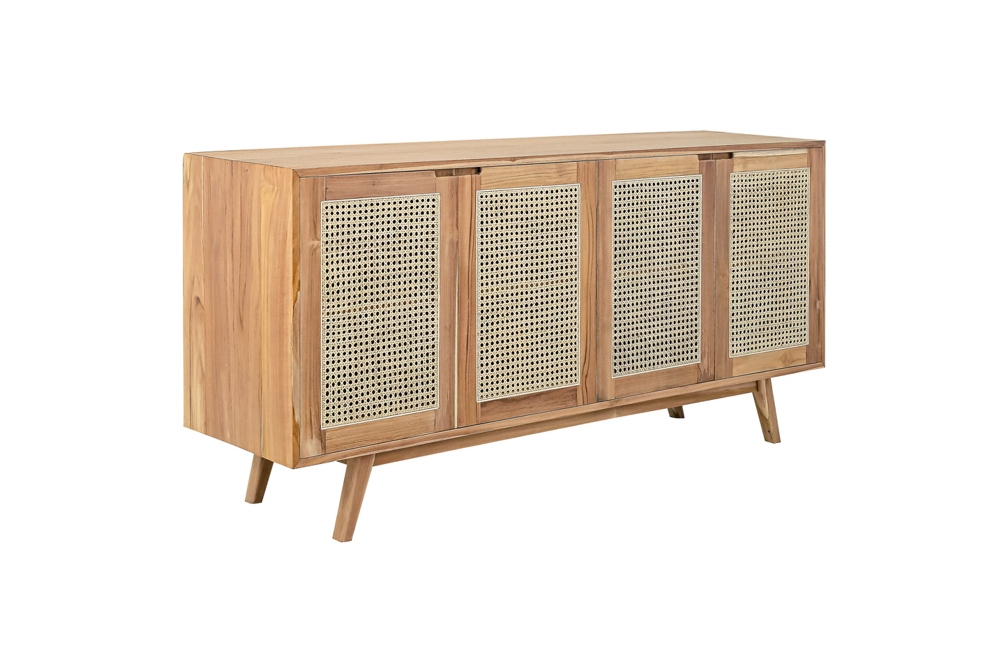 Sideboard Juni Rattan & Teak 4 Door