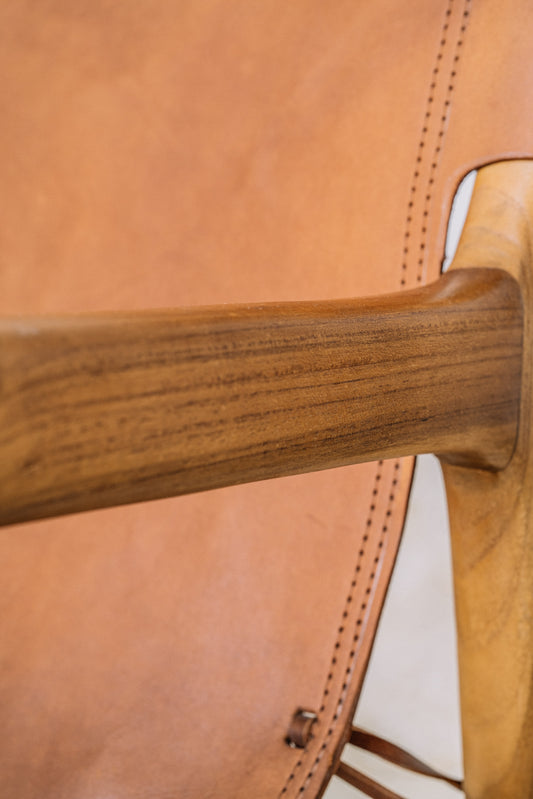 Leather Teak Chair Hunter