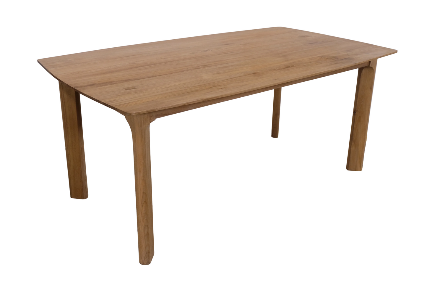 Wooden dining table on a white background