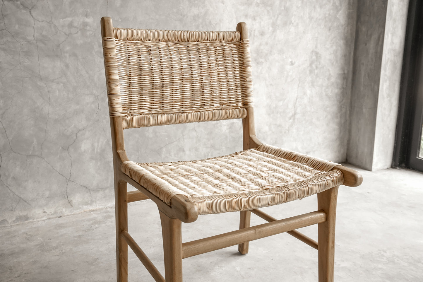 Soren Teak & Rattan Dining Chair | Handwoven Natural Wood Chair