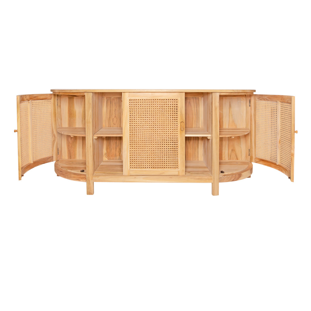 Sideboard Oslo Rattan with Sliding Doors