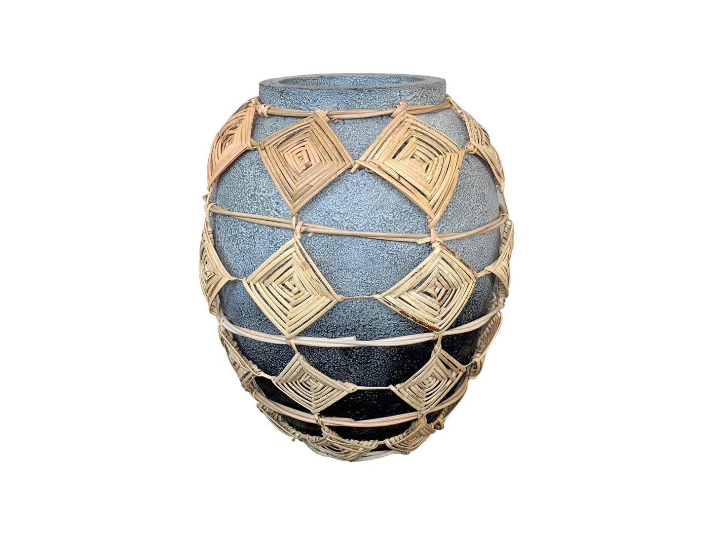 Aylani Handcrafted Terracotta Vase with Woven Details – Artisanal Decorative Accent