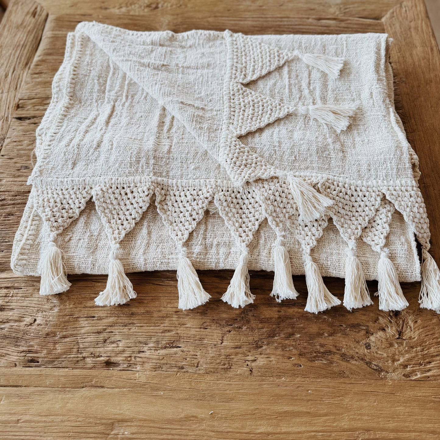 Delilah Handmade Bali Blanket – 79" x 51" Hand-Stitched Cotton Decorative Throw