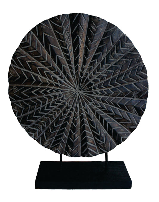 Tara 19" Coastal Charcoal Circular Sculpture on Stand