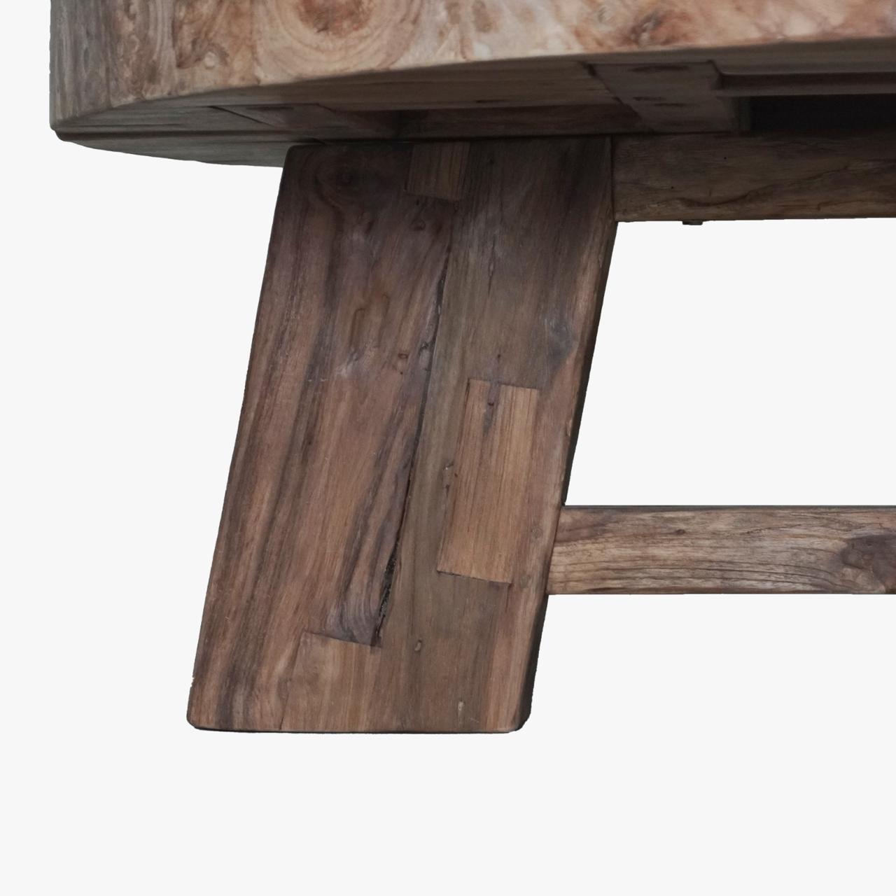 Monroe Minimalist Round Coffee Table – Reclaimed Teak Resort-Style Centerpiece