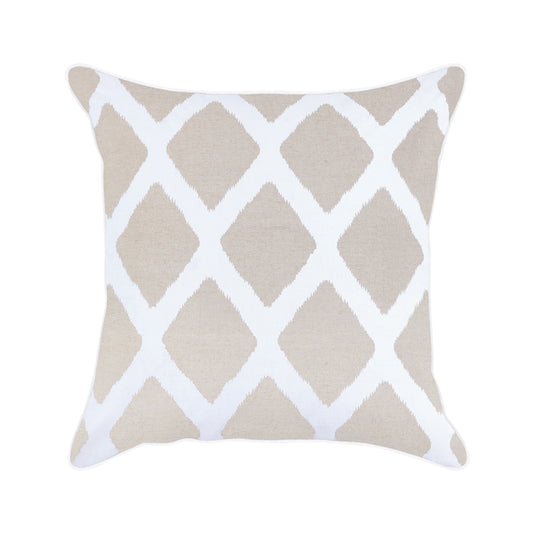 Kali Diamond Linen Pillow – Beige