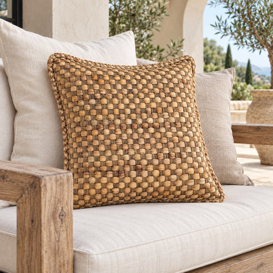 Zara Water Hyacinth Pillow – Natural