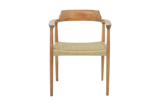 Bridgeford Solid Teak Wood Dining Chair with Arm