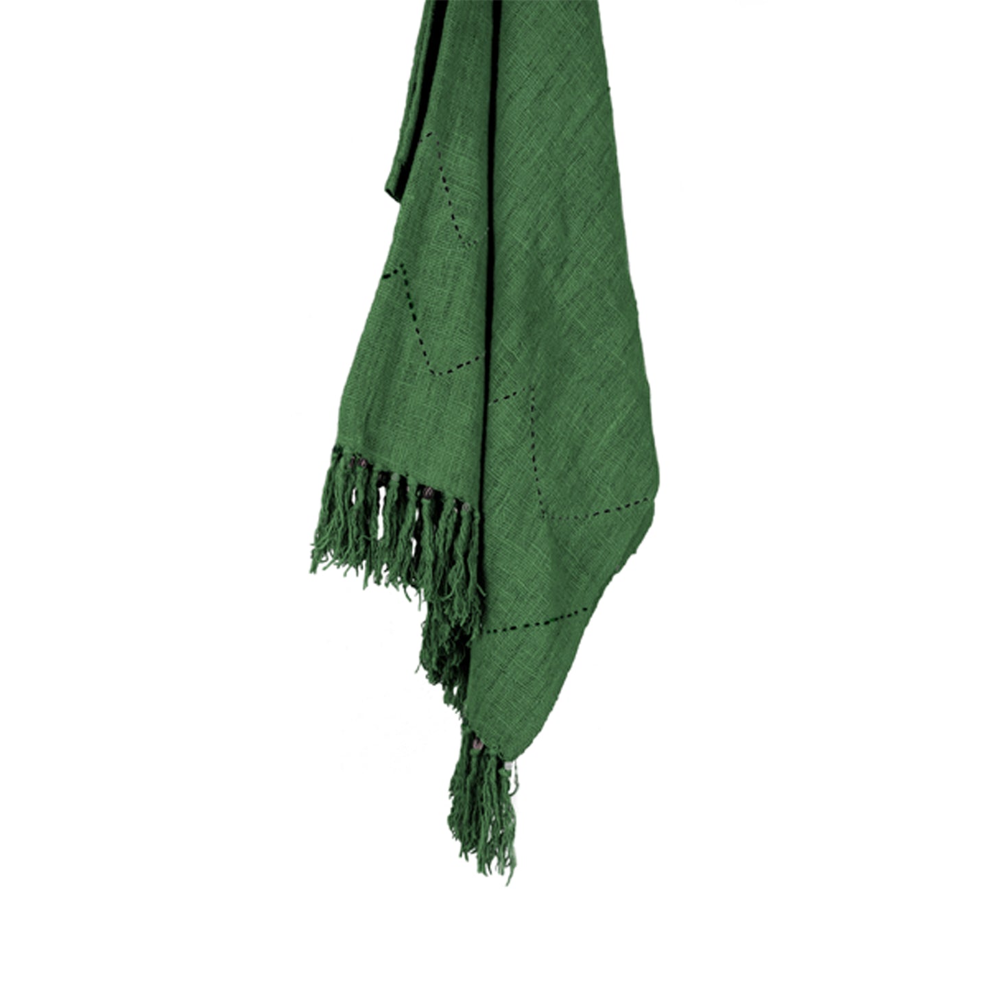 Amara Berber Hand-Woven Cotton Throw – Olive Green