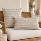 Zulu White Geometric Print Linen Pillow Cover