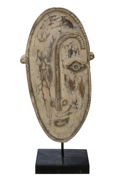 Bhima Boho Decorative Wood Mask On Stand