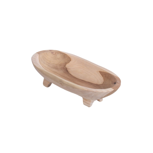Bowl Saffron Irregular Wood – 16” Handmade Organic Serving Bowl