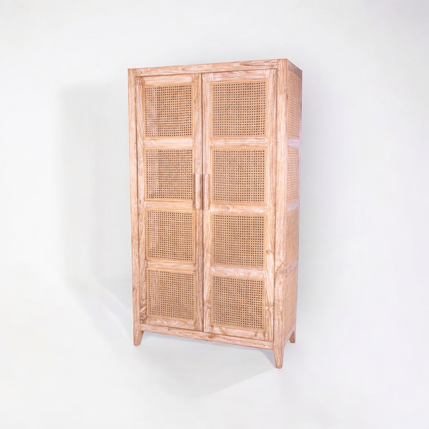 Cabinet Oslo Rattan Tall/White Wash