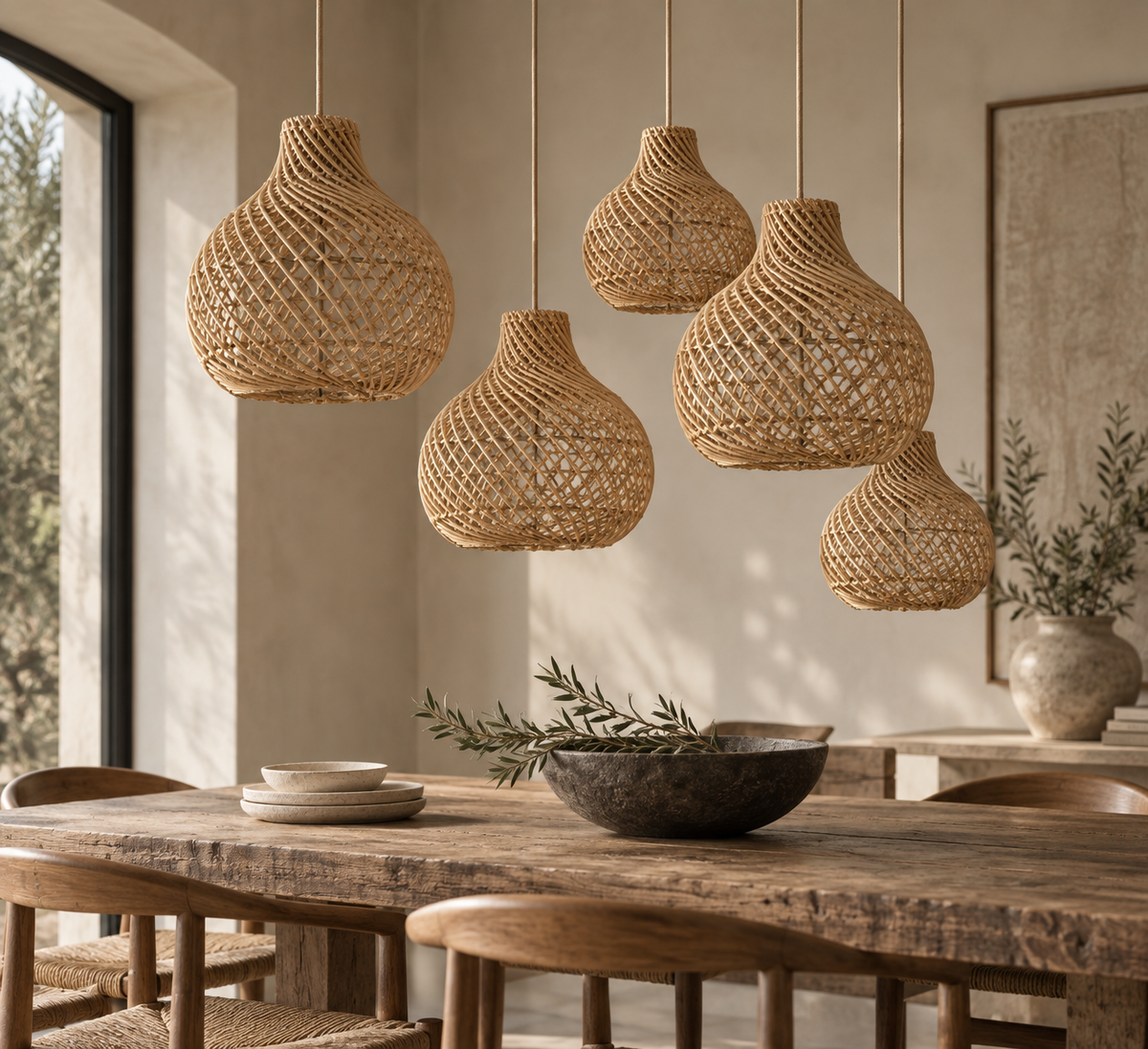 Daxton Mini Handwoven Rattan Pendant Lampshade