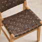 Gatlin Solid Teak Dining Chair with Woven Leather Seat & Back