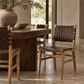 Gatlin Solid Teak Dining Chair with Woven Leather Seat & Back