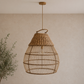 Handwoven Banana Fiber & Rattan Cora Pendant Light