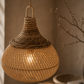 Handwoven Banana Fiber & Rattan Mini Chloe Hanging Lamp