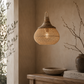 Handwoven Banana Fiber & Rattan Mini Chloe Hanging Lamp