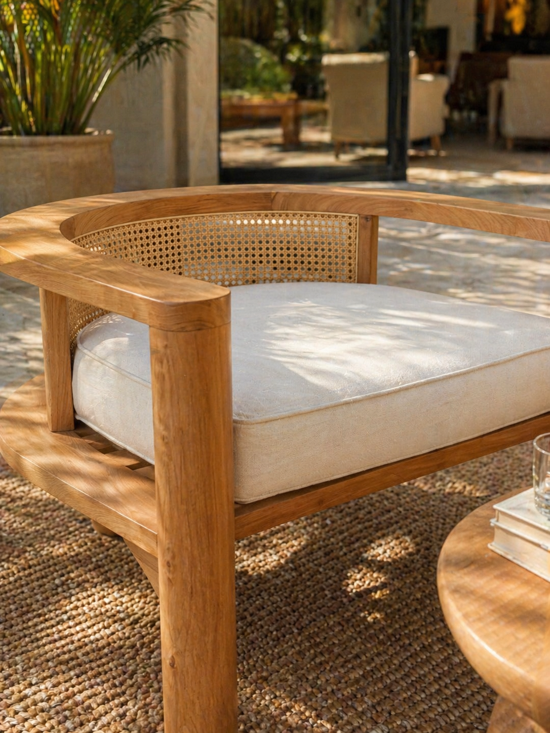 Plumeria Solid Teak Lounge Set – Luxury Outdoor & Indoor Patio Furniture