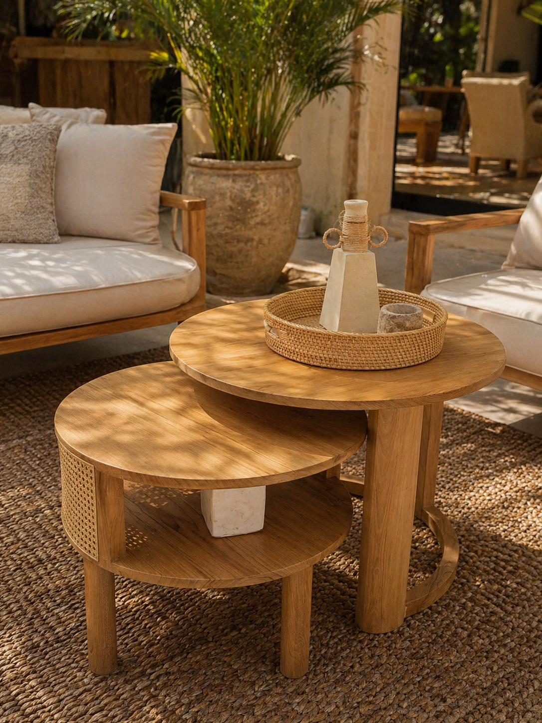 Plumeria Solid Teak Lounge Set – Luxury Outdoor & Indoor Patio Furniture