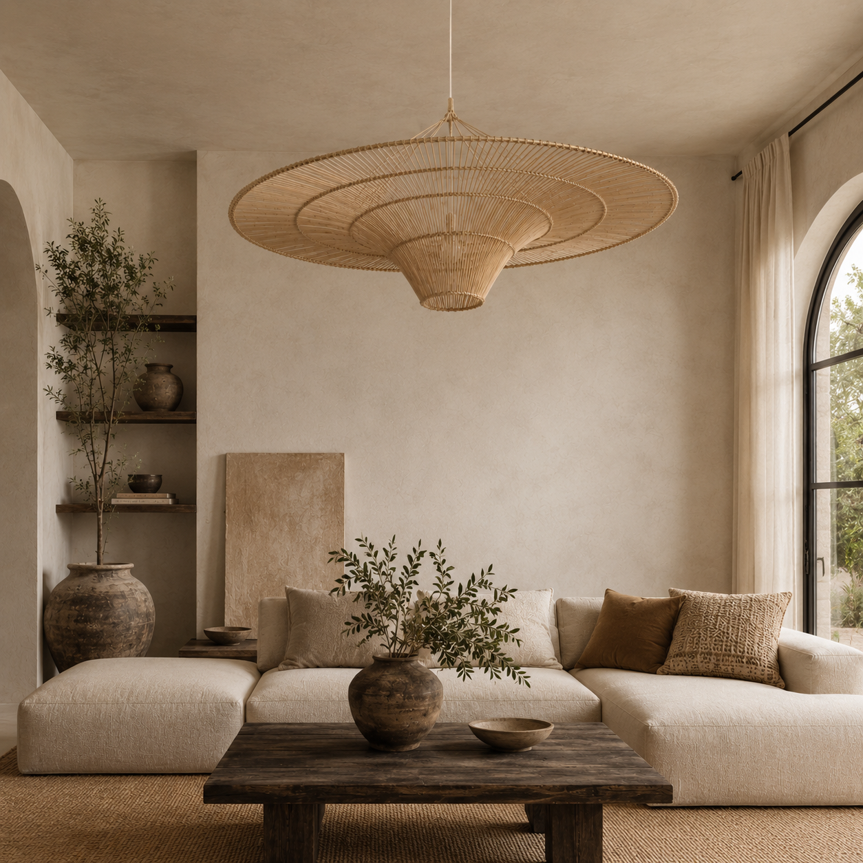 Sabrina Oversized Handwoven Rattan Pendant Light Shade 40"