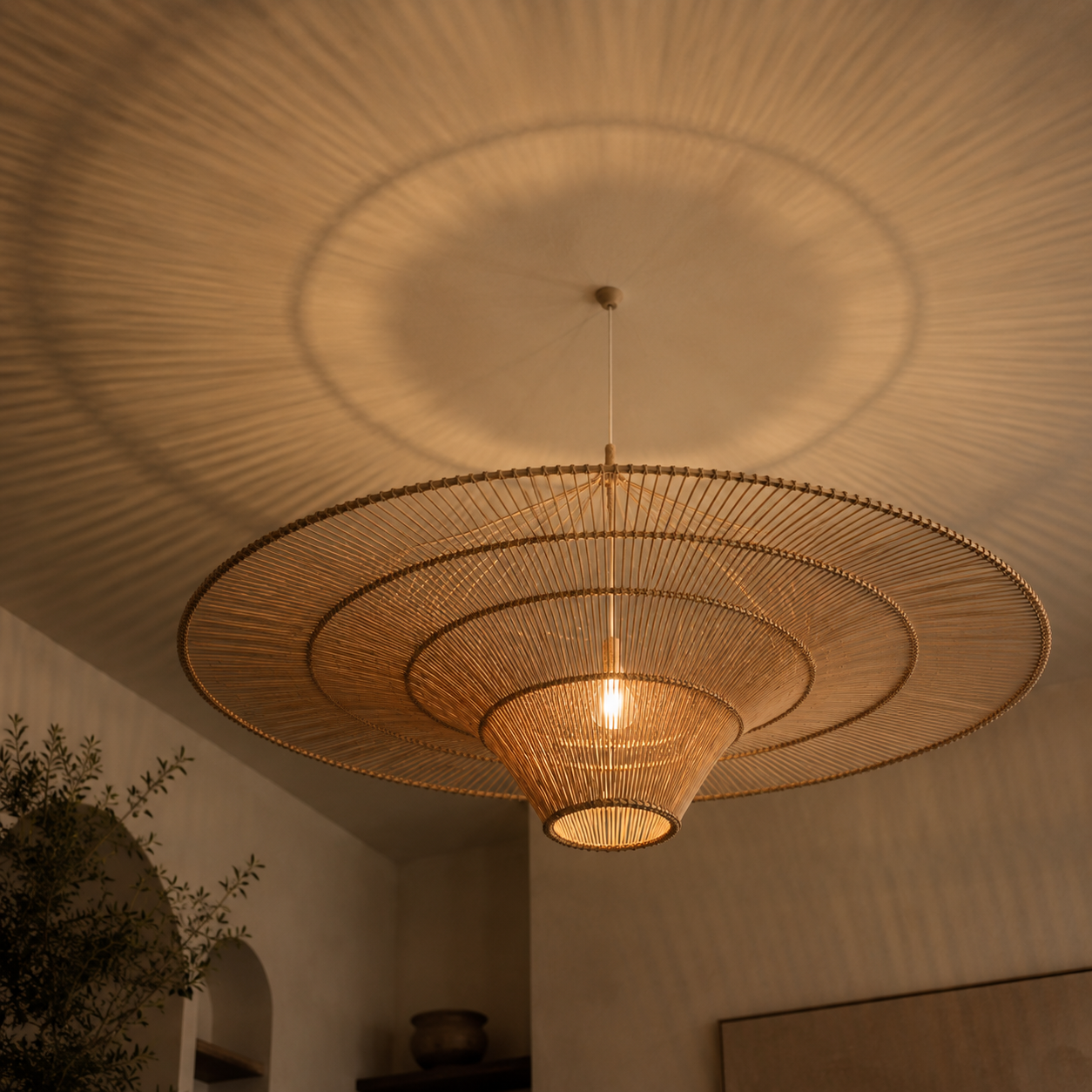 Sabrina Oversized Handwoven Rattan Pendant Light Shade 40"