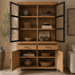 Natural Wood & Glass Display Magnolia Cabinet
