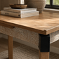 Makira Teakwood Workdesk with Carved Drawer & Industrial Accents