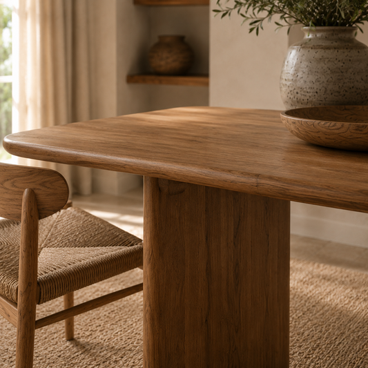 Uma Recycled Solid Teakwood Dining Table – Timeless Elegance & Durability