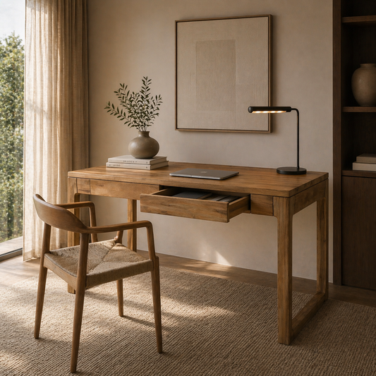 Malea Solid Teak Wood Executive Work Desk
