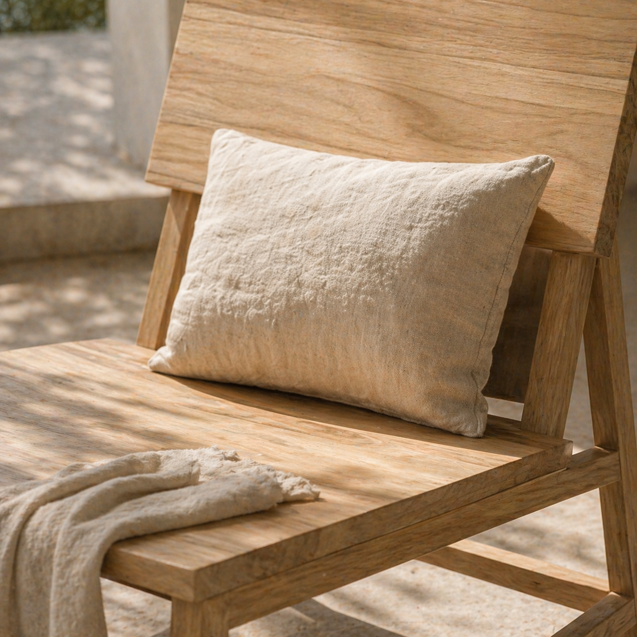 Suki Japandi Occasional Chair | Solid Teakwood Minimalist Accent Chai