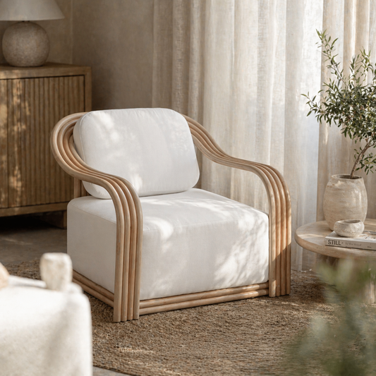 Bailey Plush Lounge Chair | Curved Arm Accent Chair for Living Rooms