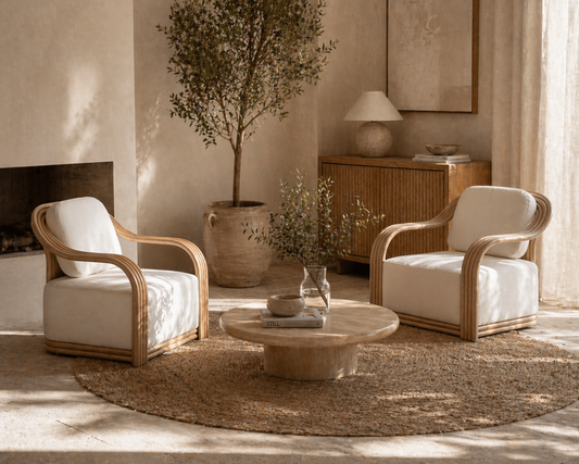 Bailey Plush Lounge Chair | Curved Arm Accent Chair for Living Rooms