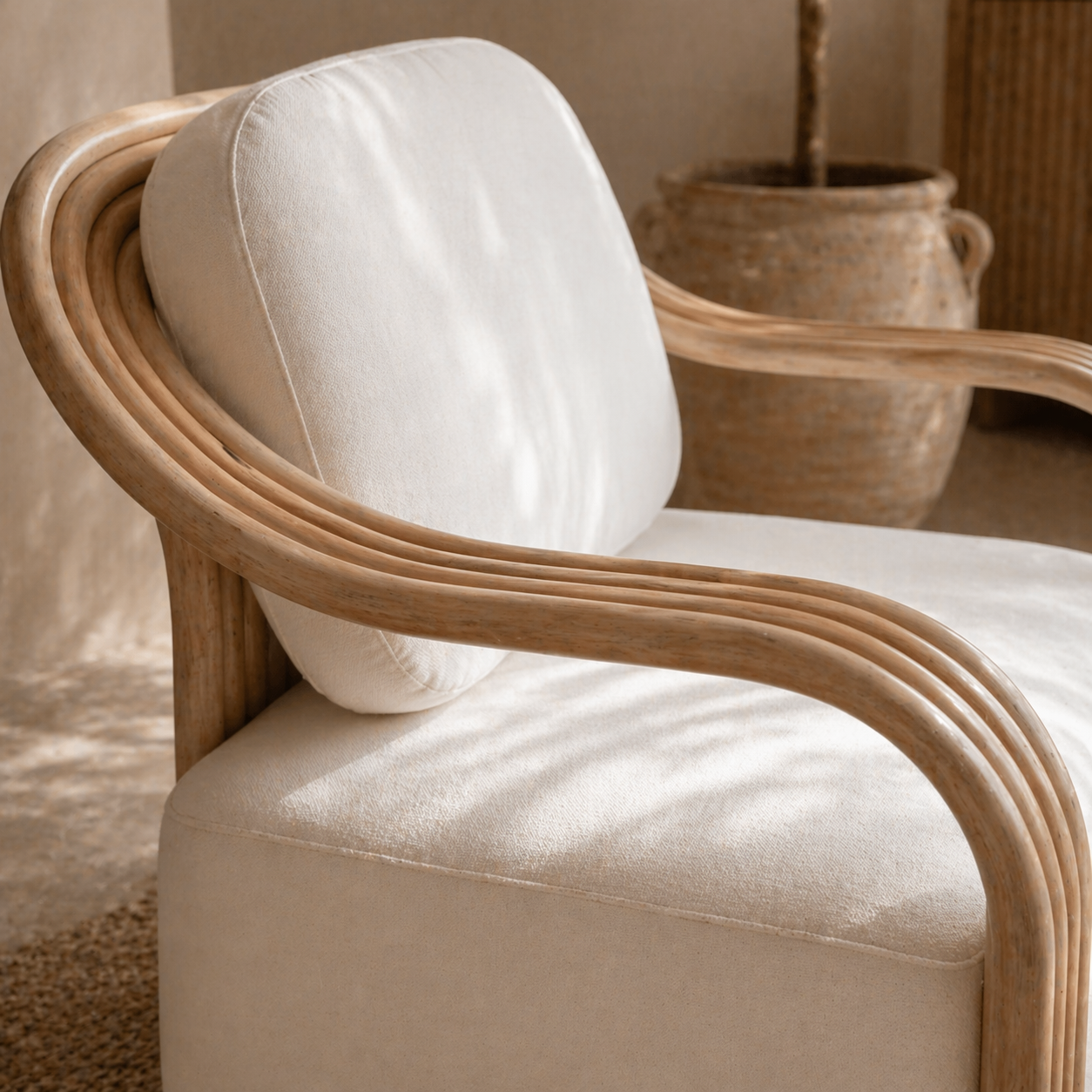 Bailey Plush Lounge Chair | Curved Arm Accent Chair for Living Rooms