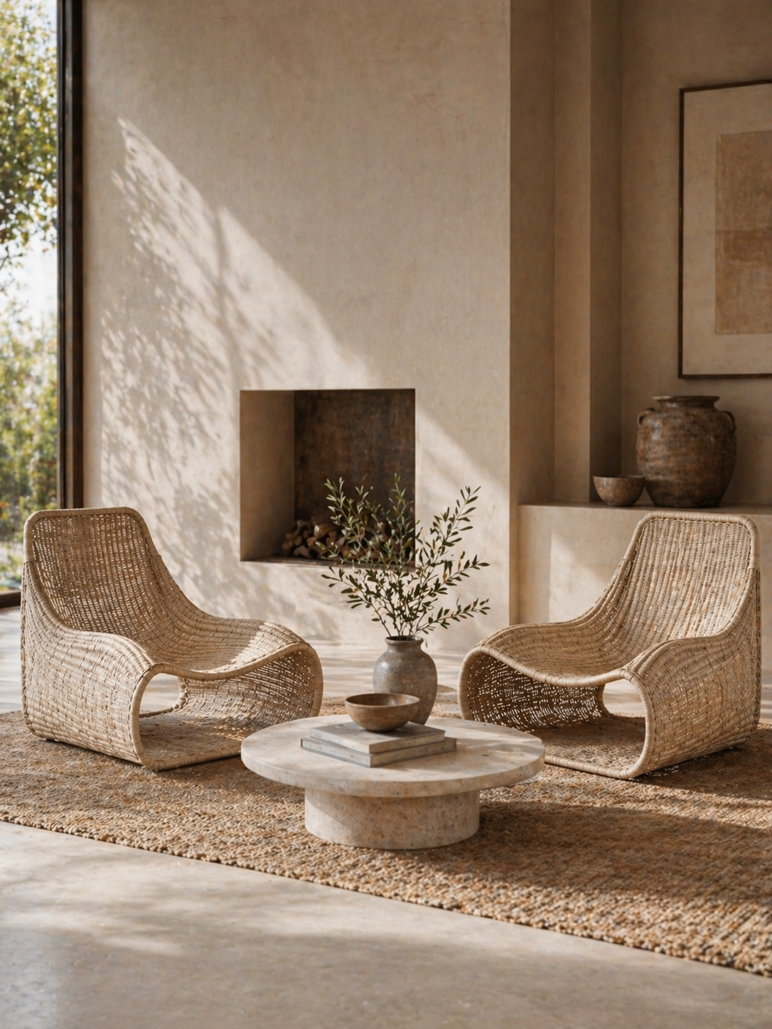 Padma Natural Rattan Occasional Chair – Modern Organic Lounge Seating