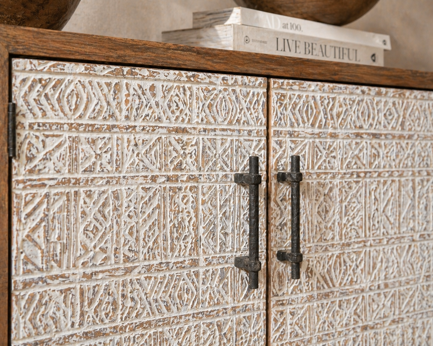 Marjorie Tribal Carved Buffet | Reclaimed Teakwood Sideboard