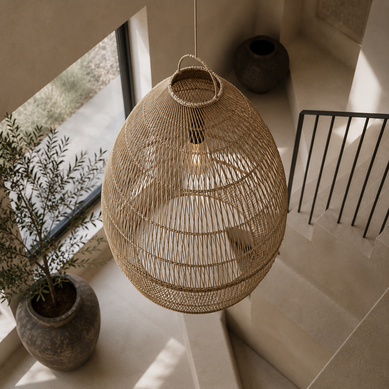 Celina Handwoven Rattan Pendant Light Shade | Oversized Natural Ceiling Pendant (4 Sizes)
