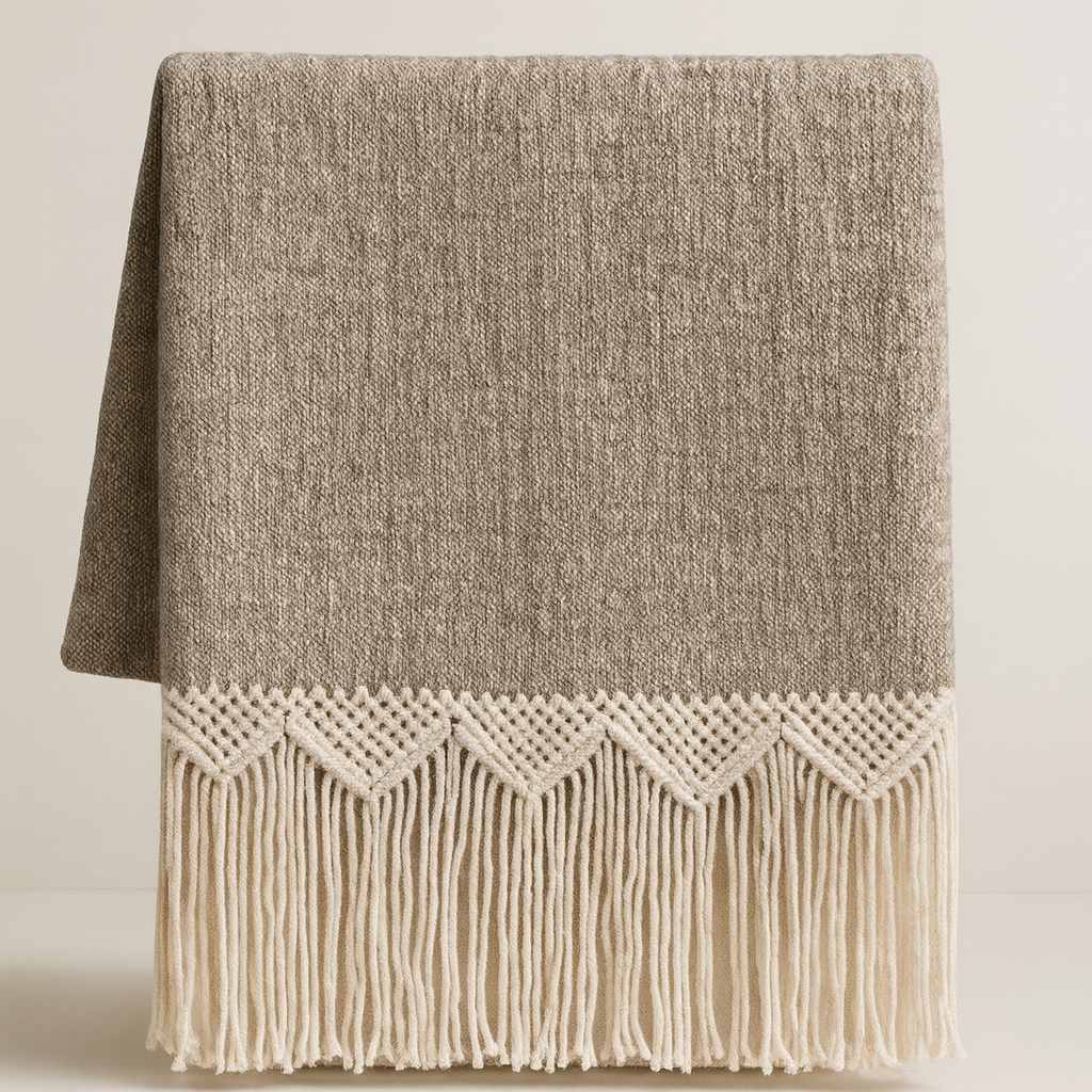 Mountain Throw Blanket Natural Brown