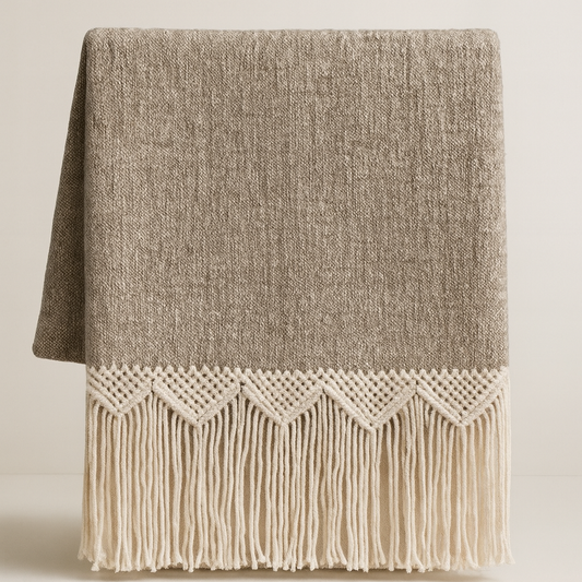 Mountain Throw Blanket Natural Brown